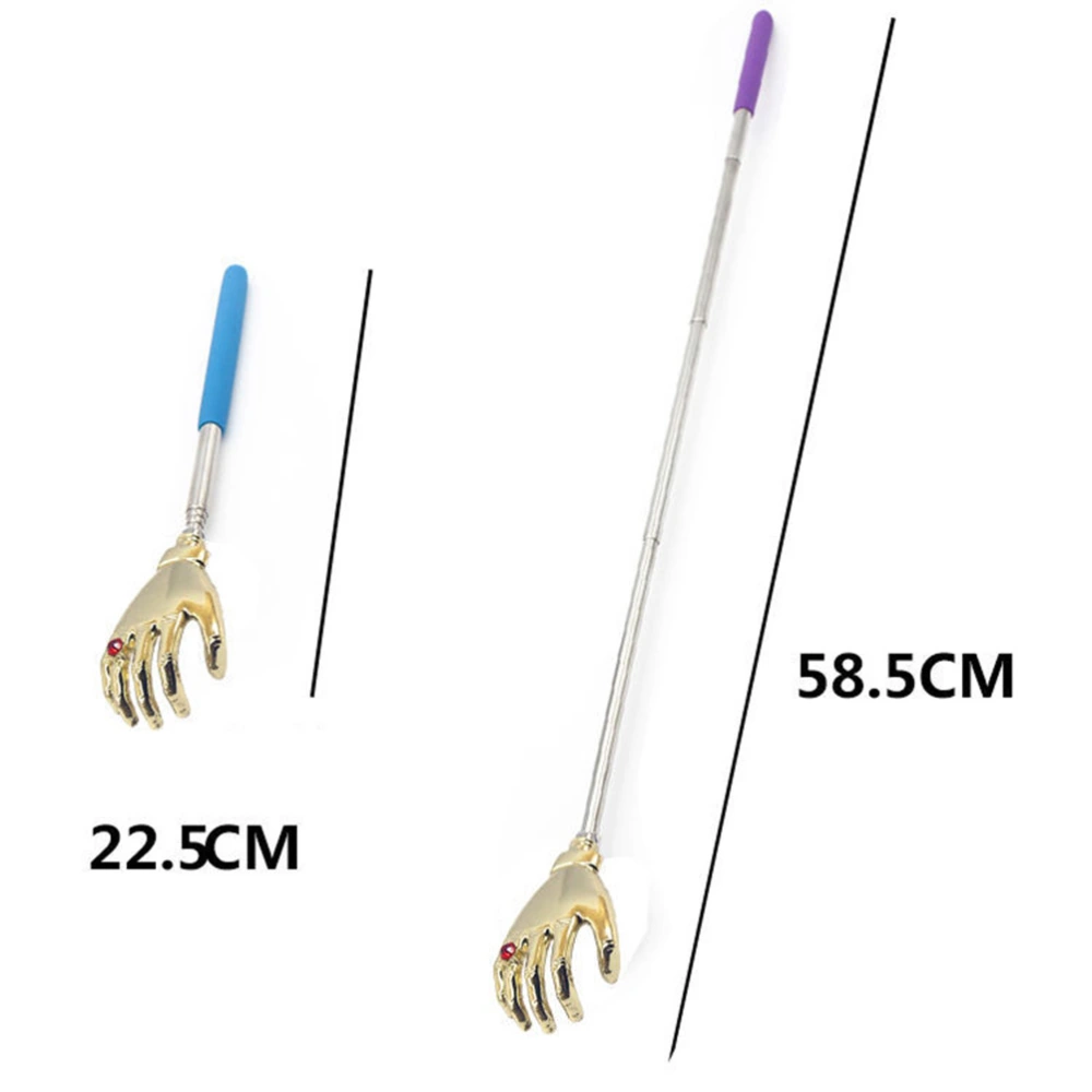 2pcs Stainless Steel Back Scratchers Portable Extendable Telescopic Back Massager (Random Color)