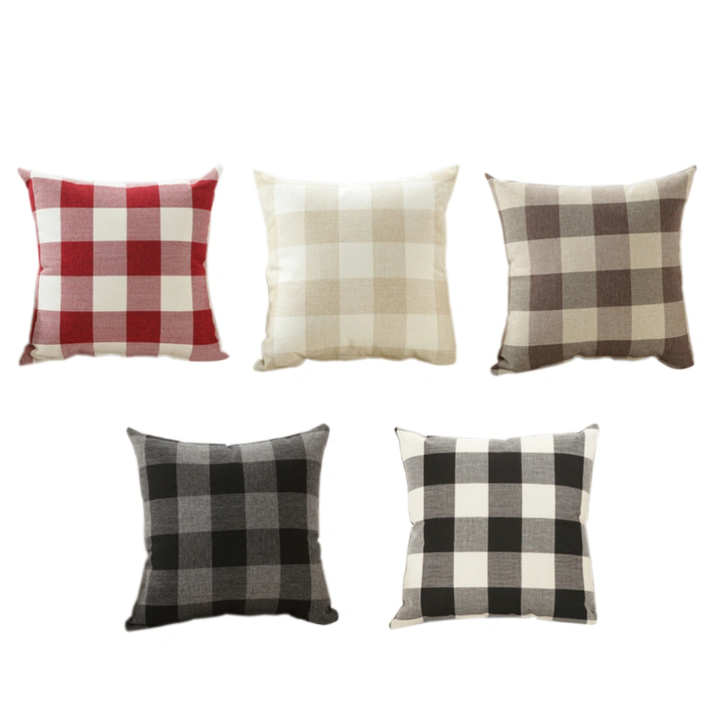 Vintage Checkers Plaids Square Throw Pillow Cover Decorative Cushion Pillowcase Cushion Case 45cm x 45cm (Red And White)