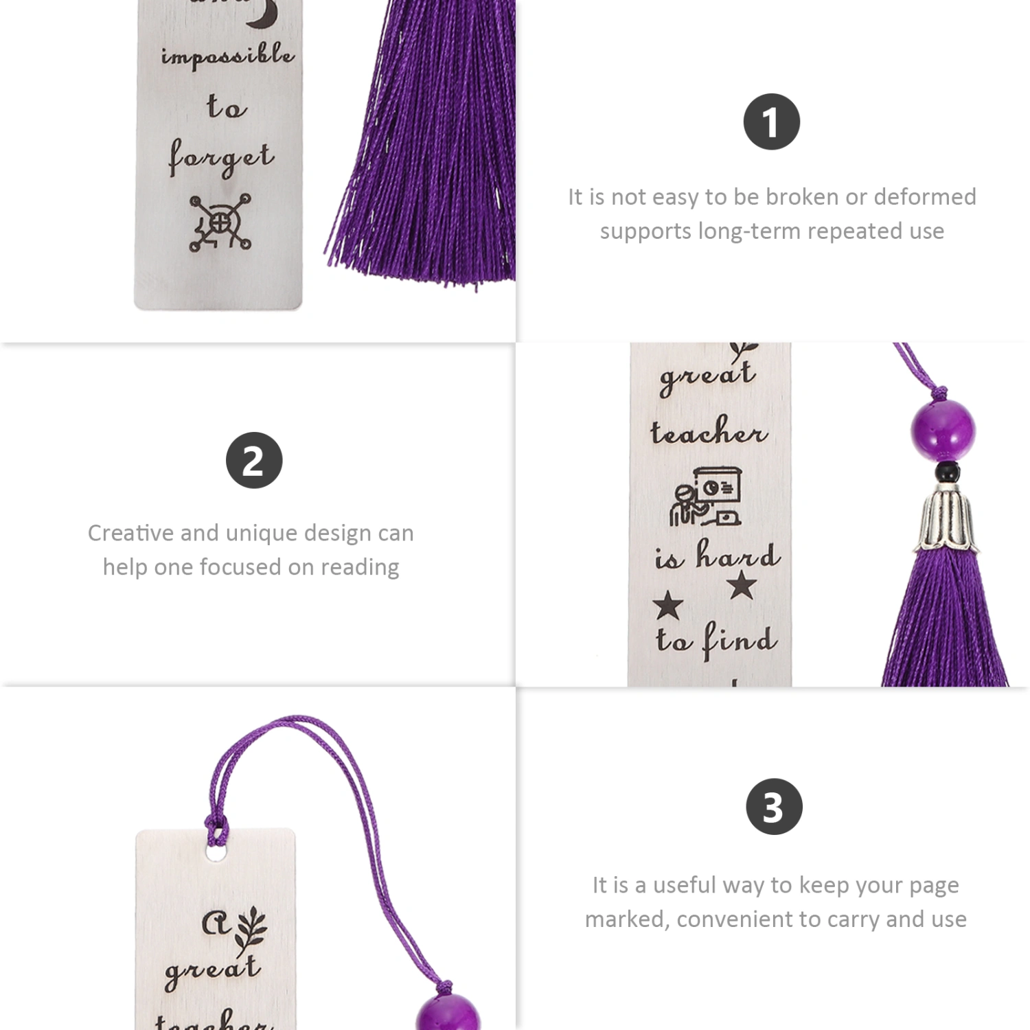 Decorative Book Mark Delicate Tassel Bookmark Stainless Steel Bookmark Read Accessory