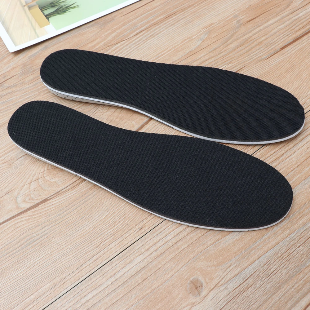 1 Pair 2CM Increased Insole Invisible Increase Insoles Full Pad Comfort Male And Female Sponge Insoles(Black)