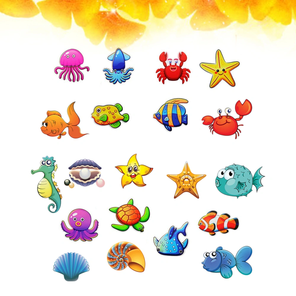 20pcs Cartoon Sea Wall Paste Waterproof Anti-slip Kids Sticker for Bathtub (2 Sets)