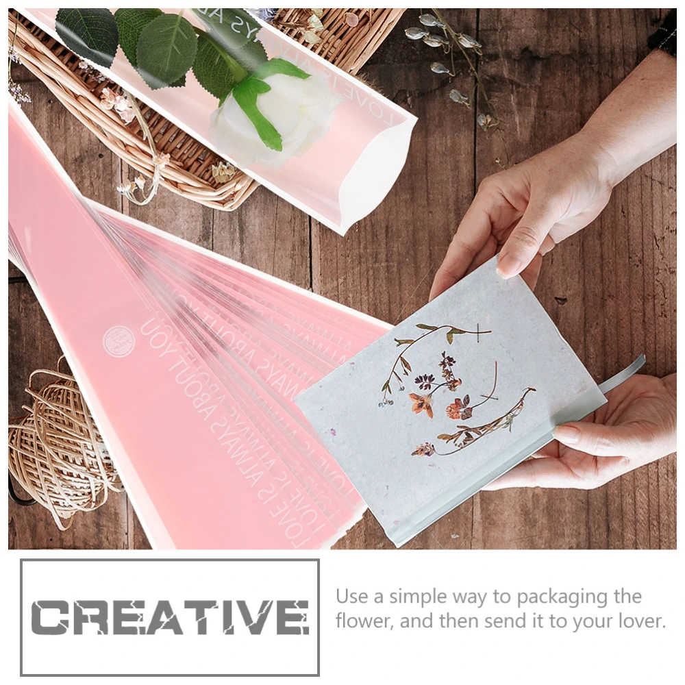 50pcs Decorative Flower Bouquet Sleeves Flower Wrapping Bags Bouquet Decors