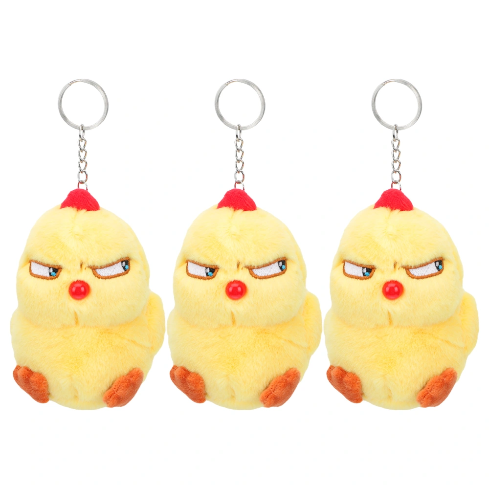 3pcs Exquisite Chick Pendants Animals Keychain Pendants Easter Chick Decors