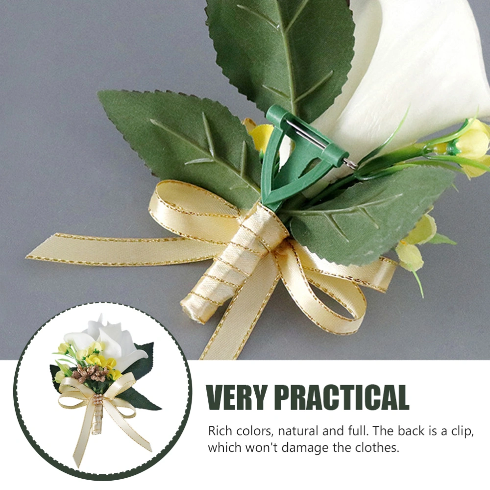 Artificial Flower Corsage Simulation Flower Brooch Wedding Photographic Prop