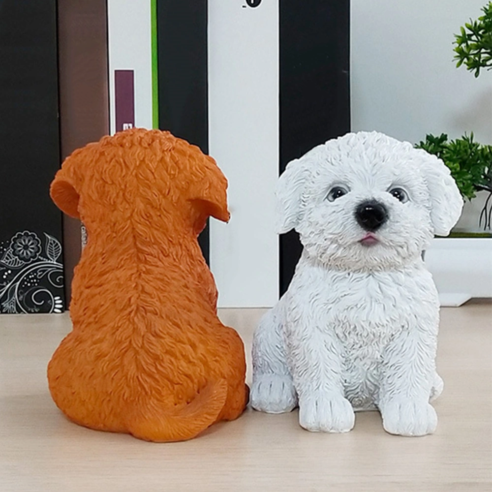 1pc Resin Dog Statue Ornament Dog Figurine Adornment Art Designed Decoration