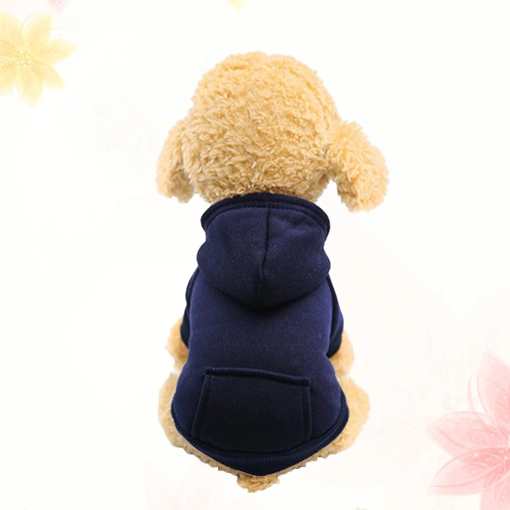 Pet Warm Coat Warm Puppy Pocket Clothes Cold Weather Outfits Customes for Winter Autumn (Size XXL Navy)