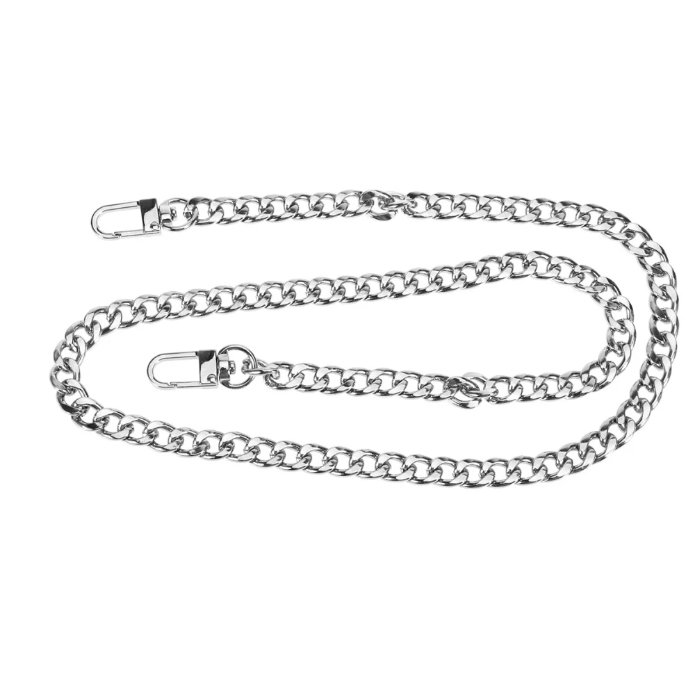 80cm Metal Bag Chain Shoulder Bag Strap Fashion Detachable Belt Metal Strap for Women Ladies Girls Silver