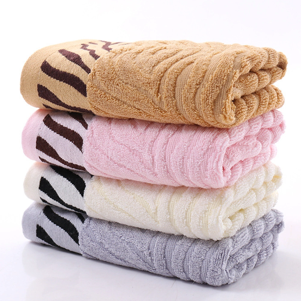 Tiger Pattern Bamboo Fiber Bath Towel Comfortable Cleansing Washcloth Super Absorbent Hand Towel 34x76cm