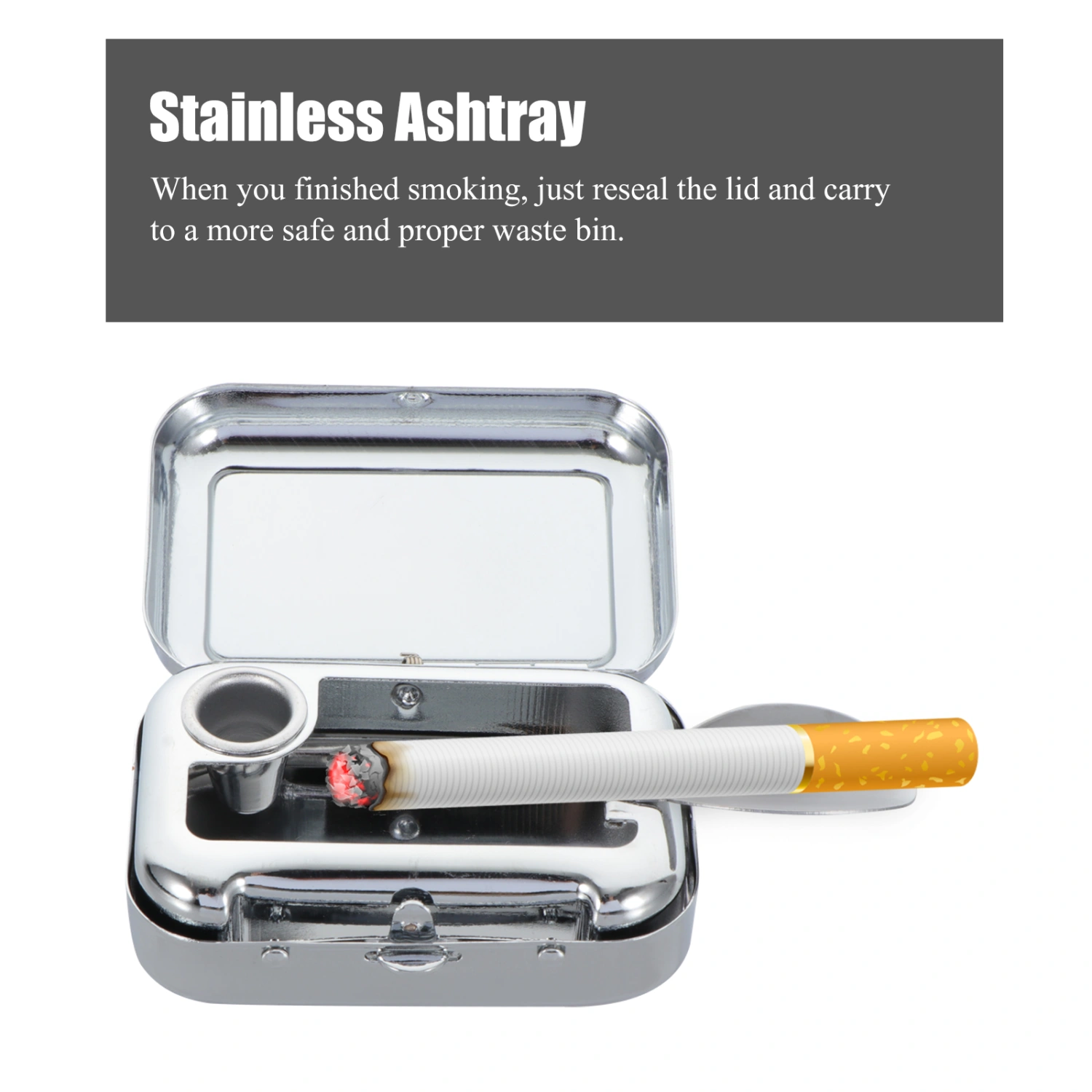 Portable Stainless Steel Ashtray Cigarette Ashtray Mini Ash Holder Car Use Ashtray