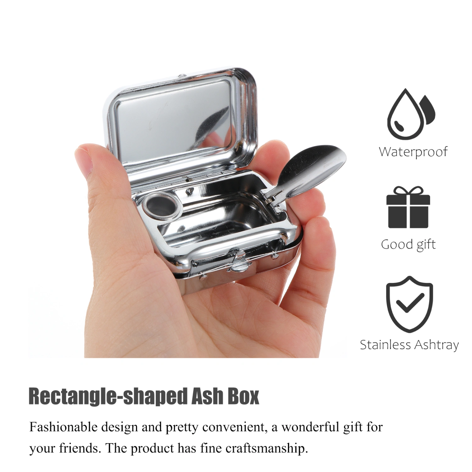 Portable Stainless Steel Ashtray Cigarette Ashtray Mini Ash Holder Car Use Ashtray