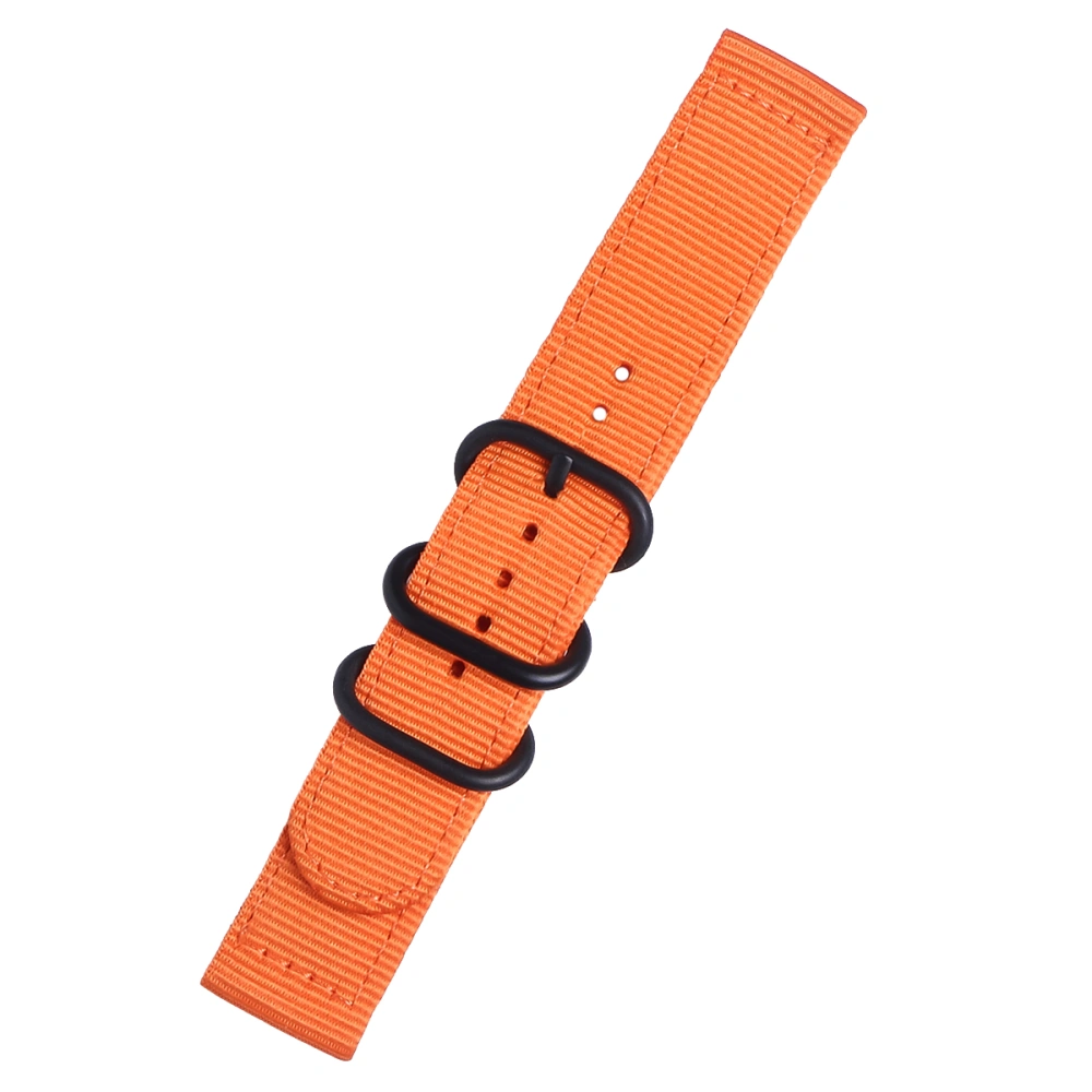 18mm Watch Strap Webbing Durable 2-Joint Nylon Watch Band Wristband for Watch Replacement (Orange with Black Buckle)