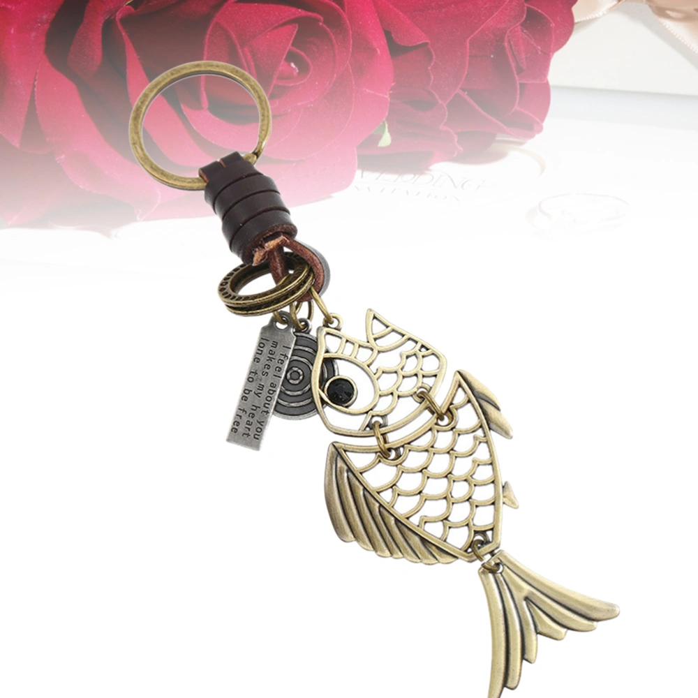 Vintage Goldfish Keychain Car Keyring Purse Bag Pendant Decoration Hanging Ornament Creative Gift