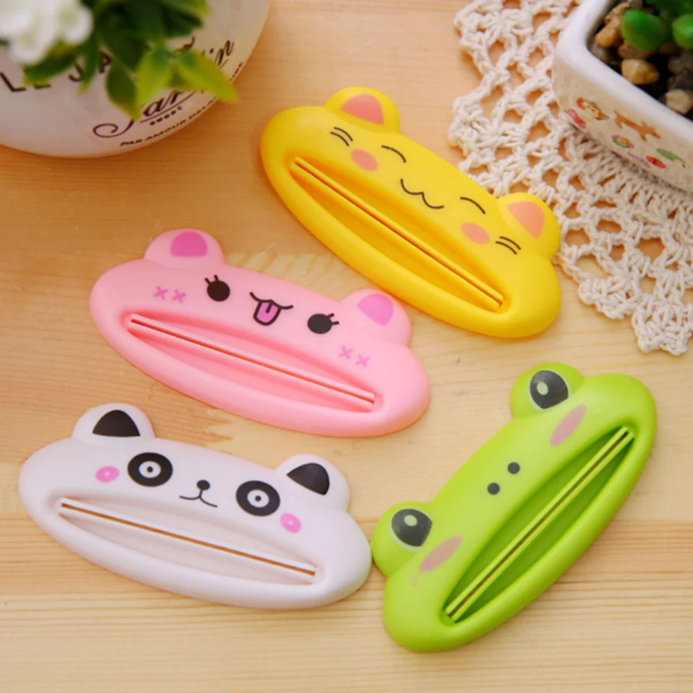 15pcs Cartoon Toothpaste Squeezer Animal Pattern Tube Dispenser Bathroom Accessories (Random Pattern)