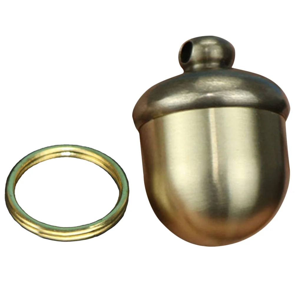 Copper Pills Bottle Key Chain Medicine Bottle Travel Pills Bottle Mini Medicine Bottle
