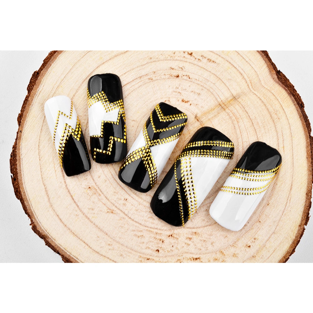 60Pcs Golden Metal Sticker Nail Art Sticker Safe Manicure Decoration for Girls Women DP01