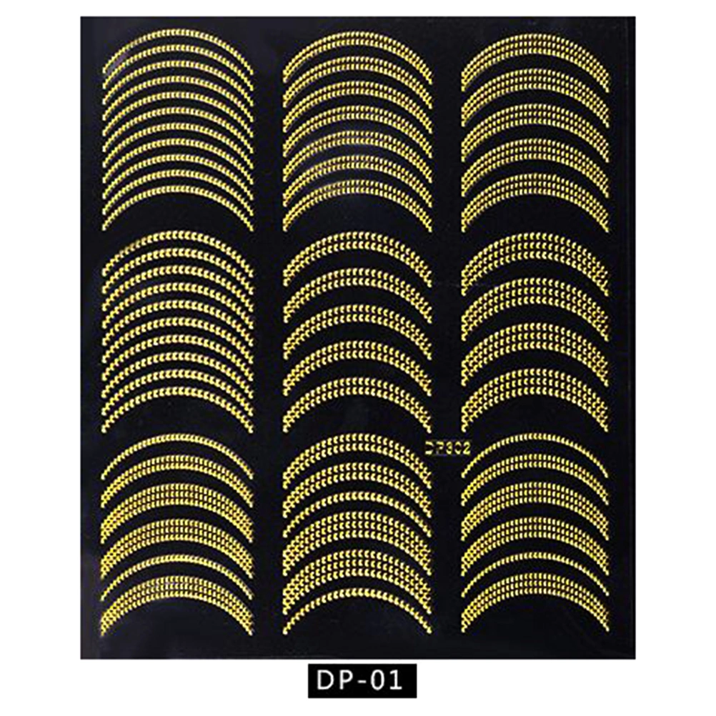 60Pcs Golden Metal Sticker Nail Art Sticker Safe Manicure Decoration for Girls Women DP01