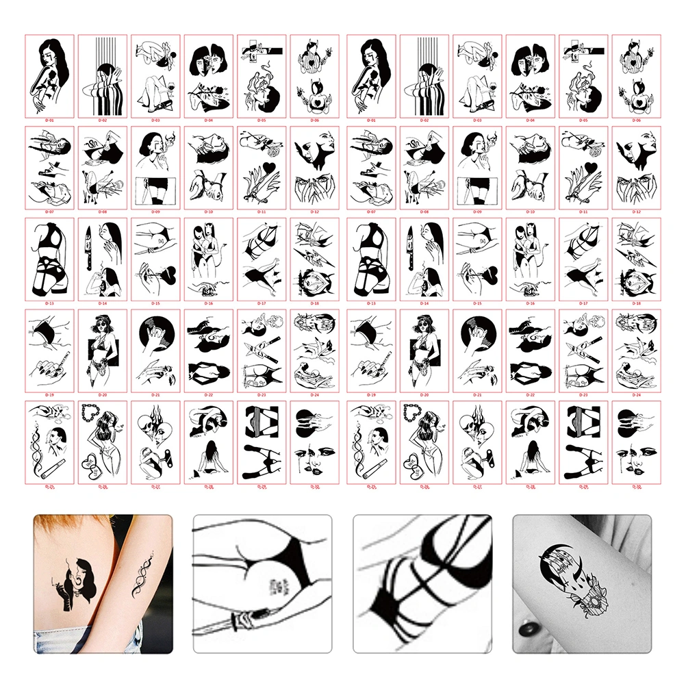 60 Sheets Temporary Tattoos Body Art Sticker Fake Body Art Decal