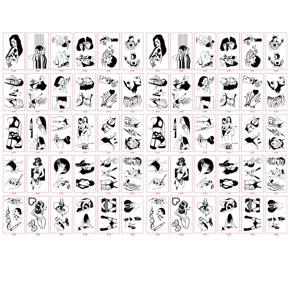 60 Sheets Temporary Tattoos Body Art Sticker Fake Body Art Decal