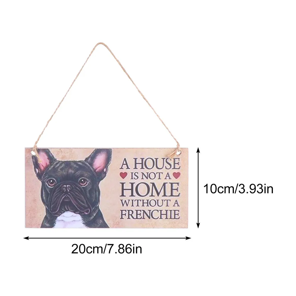 2pcs Wood Pet Dog Pattern Home Store Decorative Hanging Signs (Assorted Color)