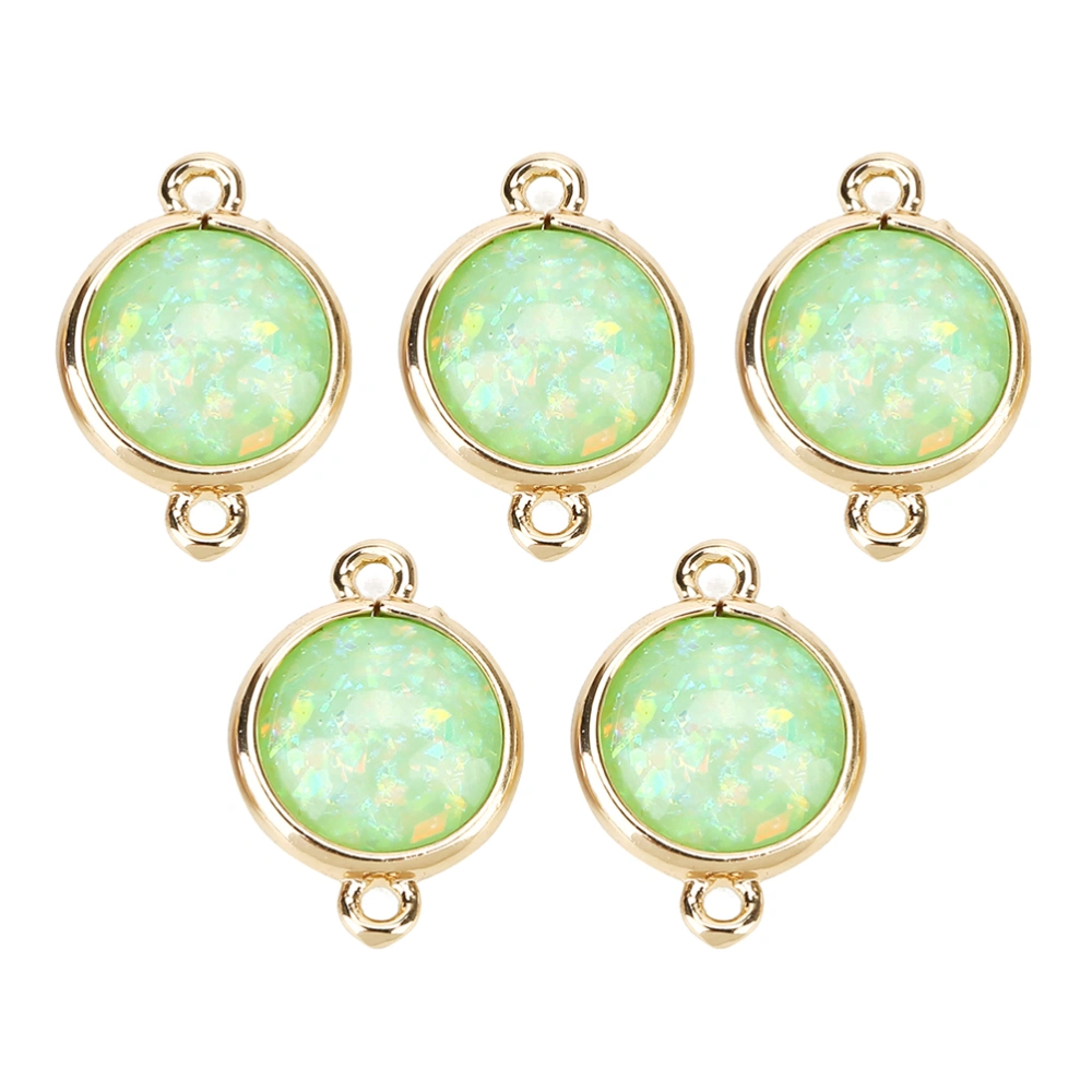 5pcs DIY Jewelry Accessories Double Side Pendant Bracelet Connector Jewelry Pendant Decor (Green)