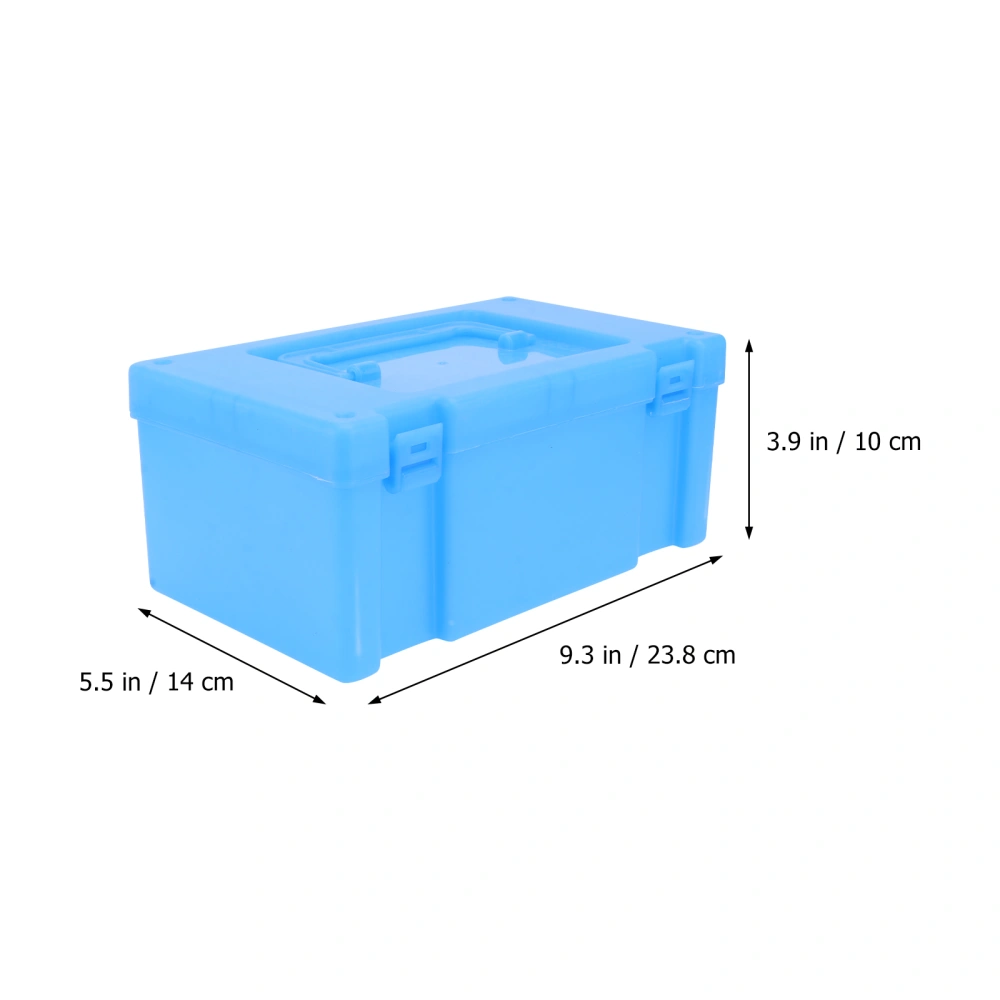 1pc Children's Toy Storage Box Plastic Cosmetic Case Home Handheld Box (Blue)