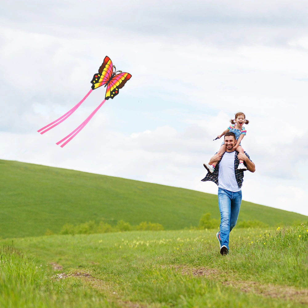 1 Set Lightweight Shaped Kite Children Flying Toys Bright Color Printed  Kite Games Supplies with 30M Cord for Park Garden (Red)