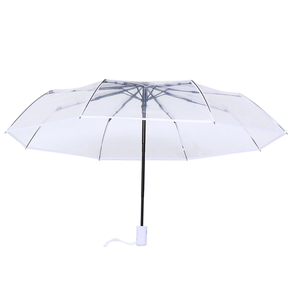 1pc Fully Automatic Triple Folding Transparent Umbrella Outdoor Umbrella