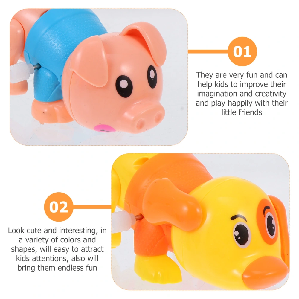 10Pcs Lovely Cartoon Wind Up Toys Practical Children Toys Set (Random Color)