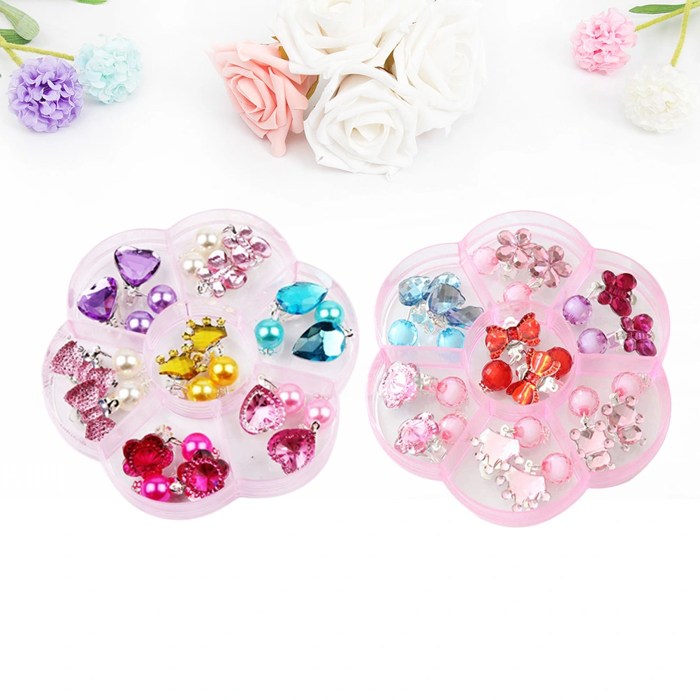 14 Pairs Lovely Kids Clip-on Earrings Girls Play Ear Clip Decorations Party Favors