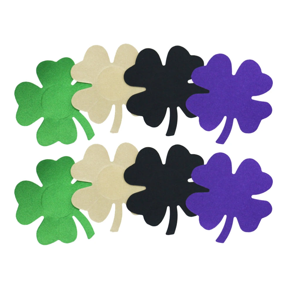 12 Pairs Clover Covers Clover Breast Pasty Decals Disposable Sticker for Women Lady(Purple, Green, Black and Skin Color, 3 Pairs for Each Color)