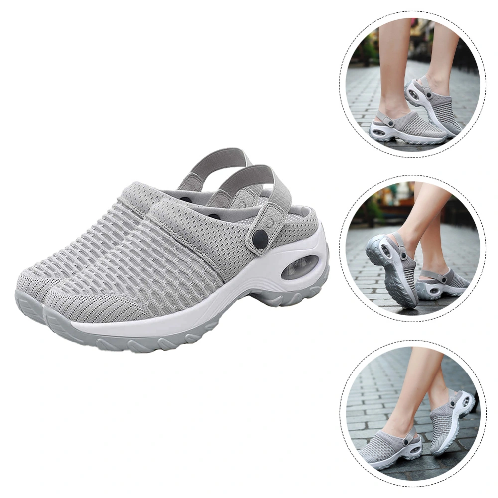 1 Pair Mesh Cloth Daily Sandals Breathable Female Sandals Air Cushion Sandals