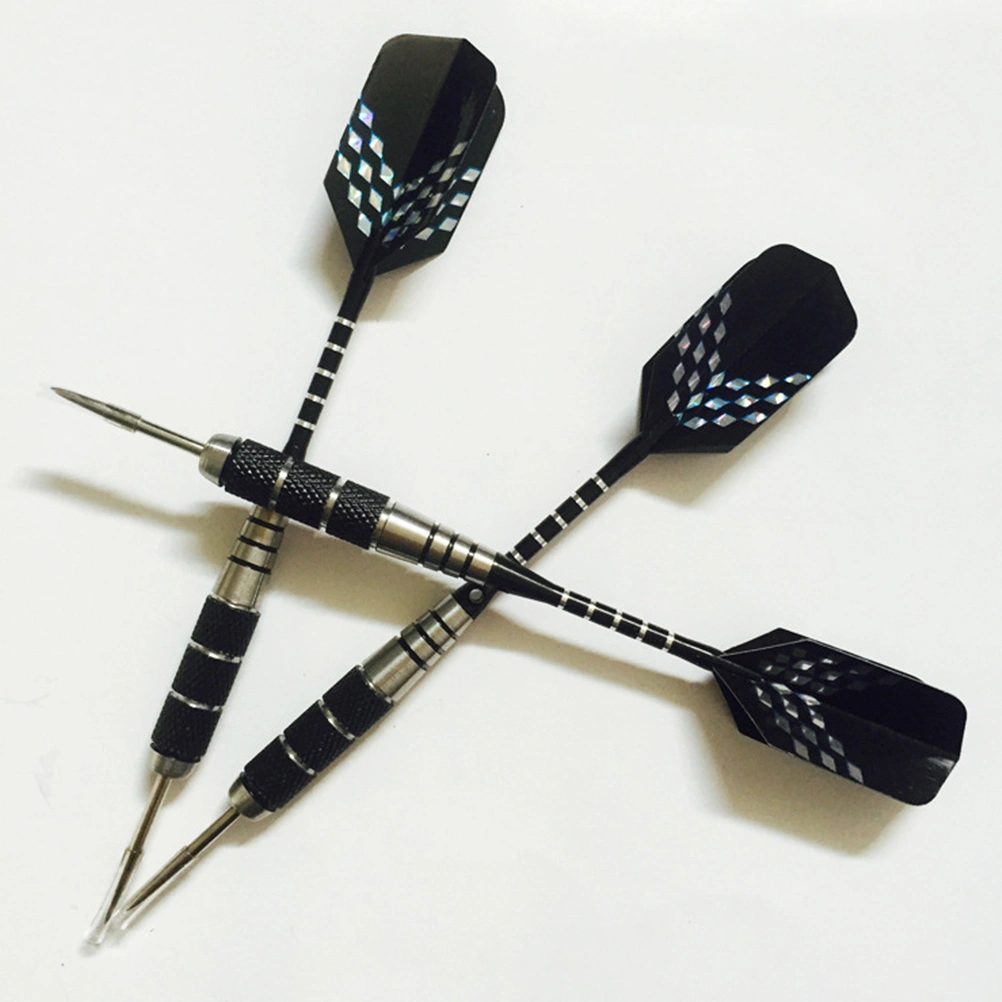 3pcs 22g Metal Drop-resistant Darts Pin-Type Darts Portable Needle Tipped Darts Flights Darts for Sports Events (Black)