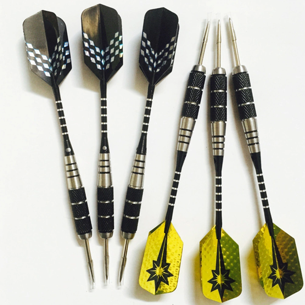 3pcs 22g Metal Drop-resistant Darts Pin-Type Darts Portable Needle Tipped Darts Flights Darts for Sports Events (Black)