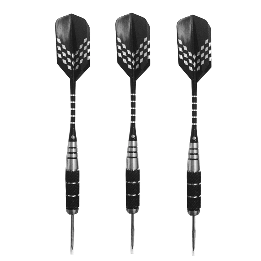 3pcs 22g Metal Drop-resistant Darts Pin-Type Darts Portable Needle Tipped Darts Flights Darts for Sports Events (Black)