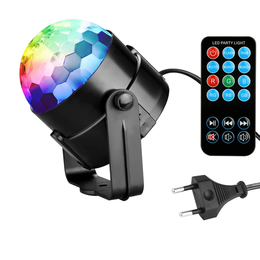 Crystal RGB Led Disco Ball Sound Actived Stage Lights with For Christmas Home KTV Xmas Wedding (EU Plug)