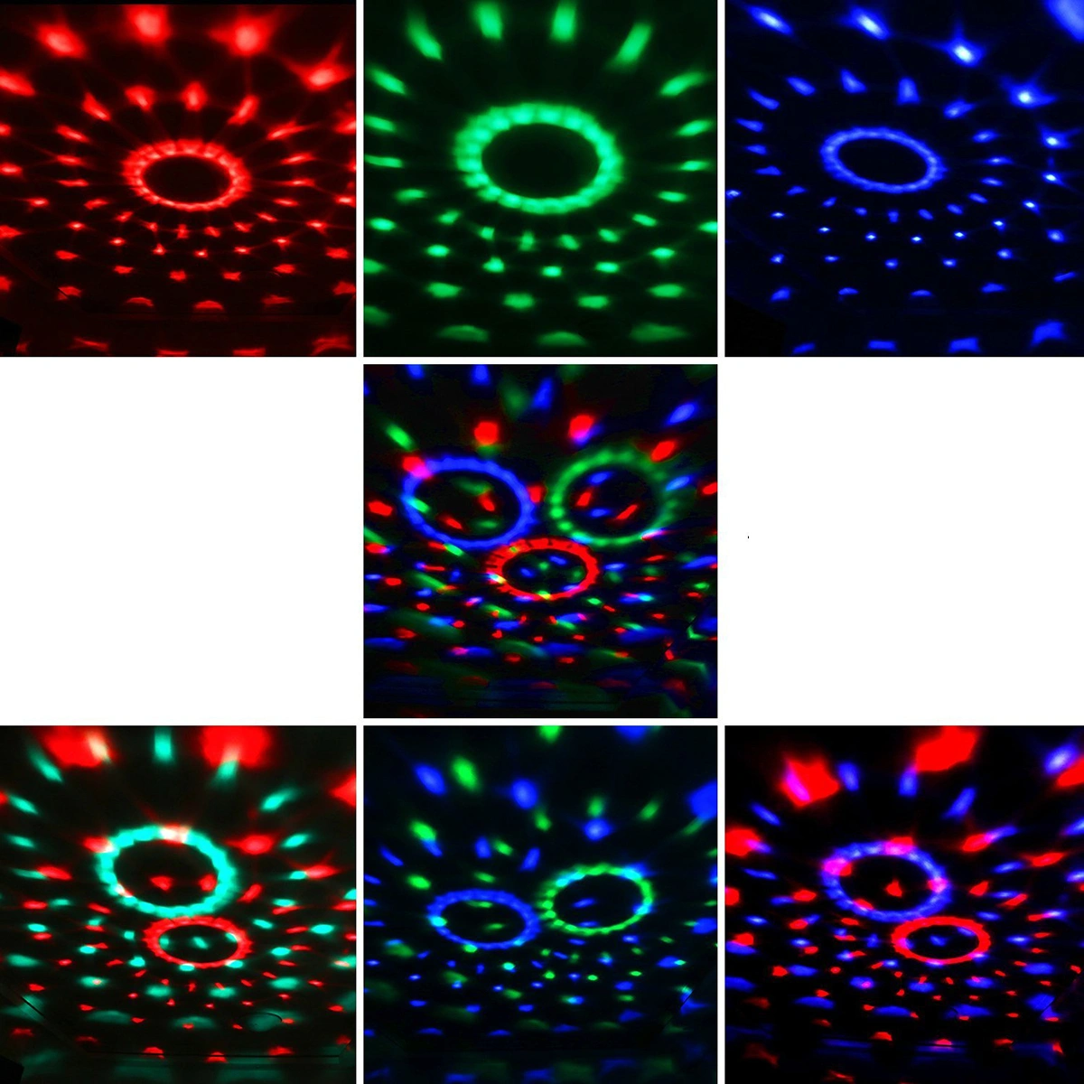 Crystal RGB Led Disco Ball Sound Actived Stage Lights with For Christmas Home KTV Xmas Wedding (EU Plug)