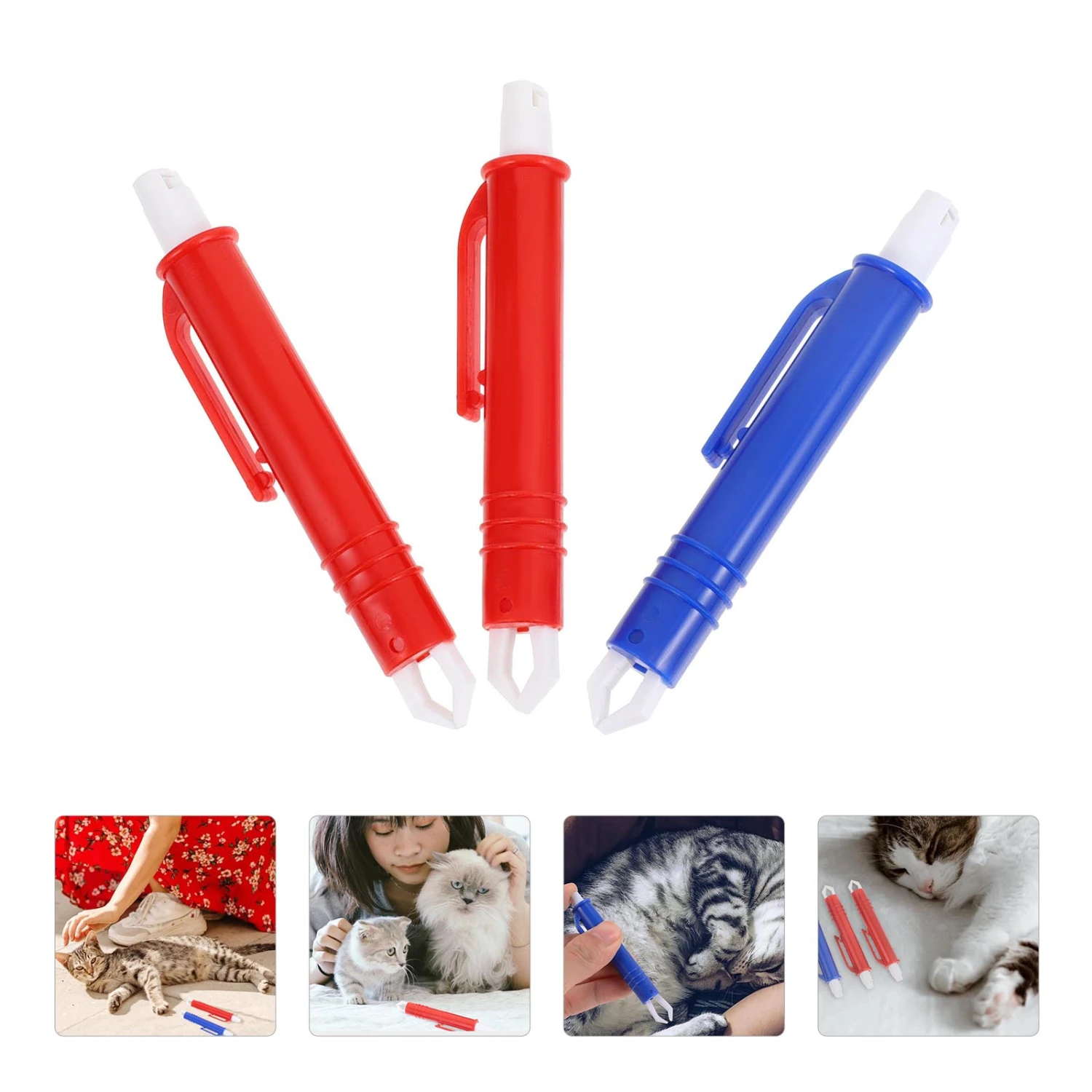 3pcs Pets Flea Clip Mite Tick Remover Eliminate Tweezers Dog Cats Fleas Cleaner