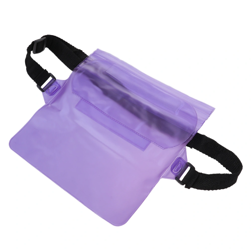 Waterproof Pouch PVC Snowproof Dirtproof Sandproof Case Bag with Super Lightweight and Bigger Space Adjustable Perfect for Beach Swimming Boating Fishing (Purple)