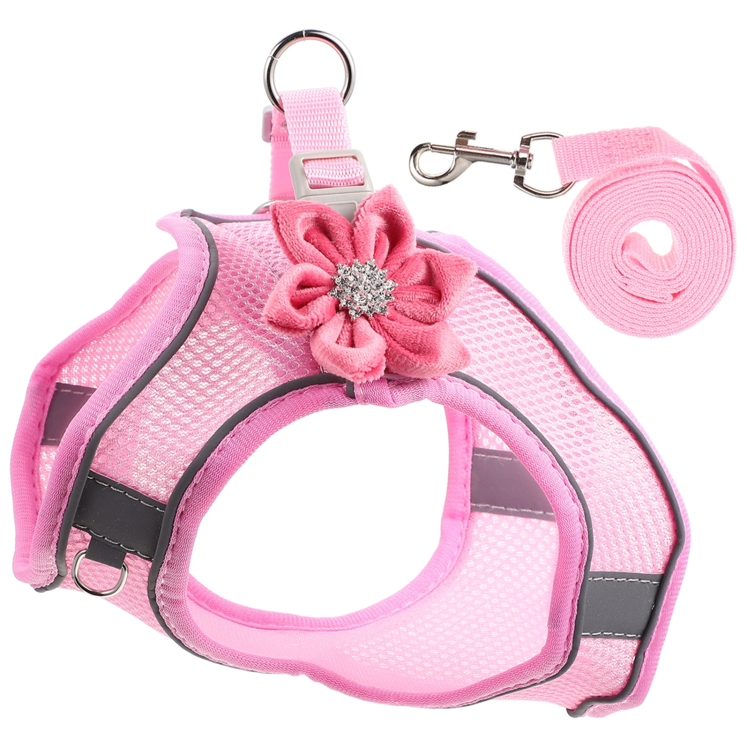 1 Set of Dog Harness with Leash Breathable Pet Harness Reflective Dog Harness