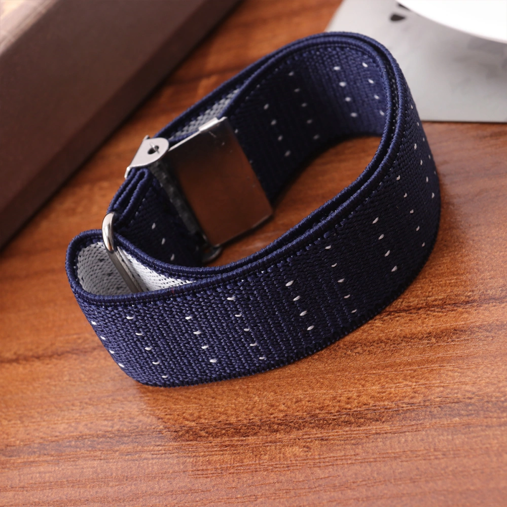 1 Pair 2.5cm Shirt Armband Non Adjustable Unisex Chinlon Beautiful Practical for Women Men (Purplish Blue Point)