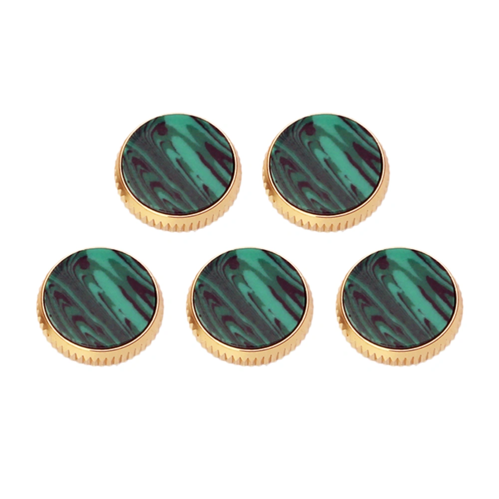 5pcs Saxophone Finger Buttons Repair Parts Saxophone Replacement Musical Instrument Accessory Decor DIY (Dark Green)