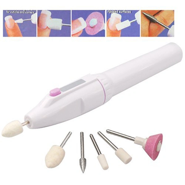 Portable Professional Electric Manicure & Pedicure Nail File Nail Drill with 5 Bits