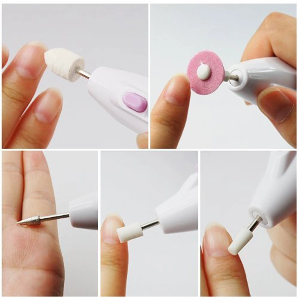 Portable Professional Electric Manicure & Pedicure Nail File Nail Drill with 5 Bits