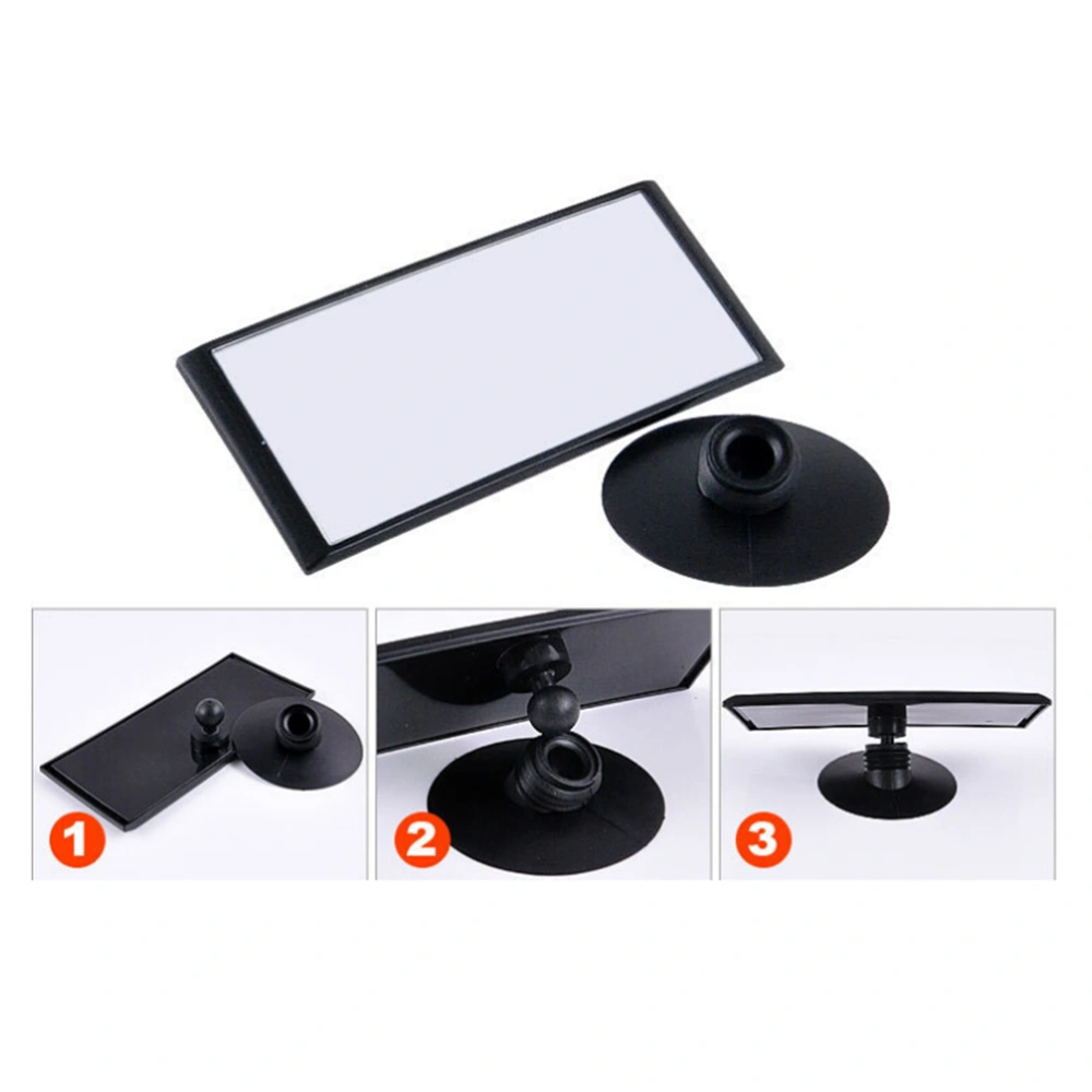 3R-145 Universal Car Flat Interior Rearview Mirror Wide Angle with Removable Suction Cup