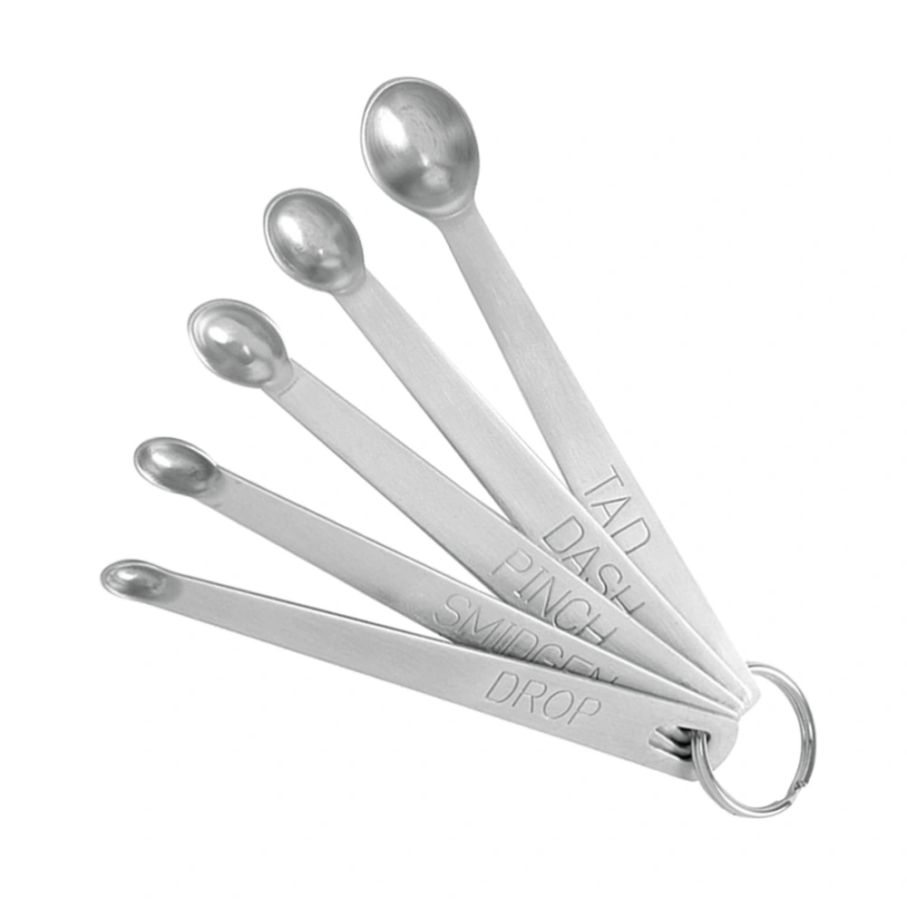 5PCS/Set Stainless Steel Spice Spoons Kitchen Baking Measuring Spoons for Dry and Liquid Ingredients