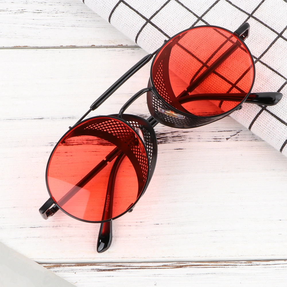 Unisex Sunglasses Fashion Sunglass Durable Glasses Punk Style Earwear for Cycling Sports Outdoor (Black Frame Red Glass)