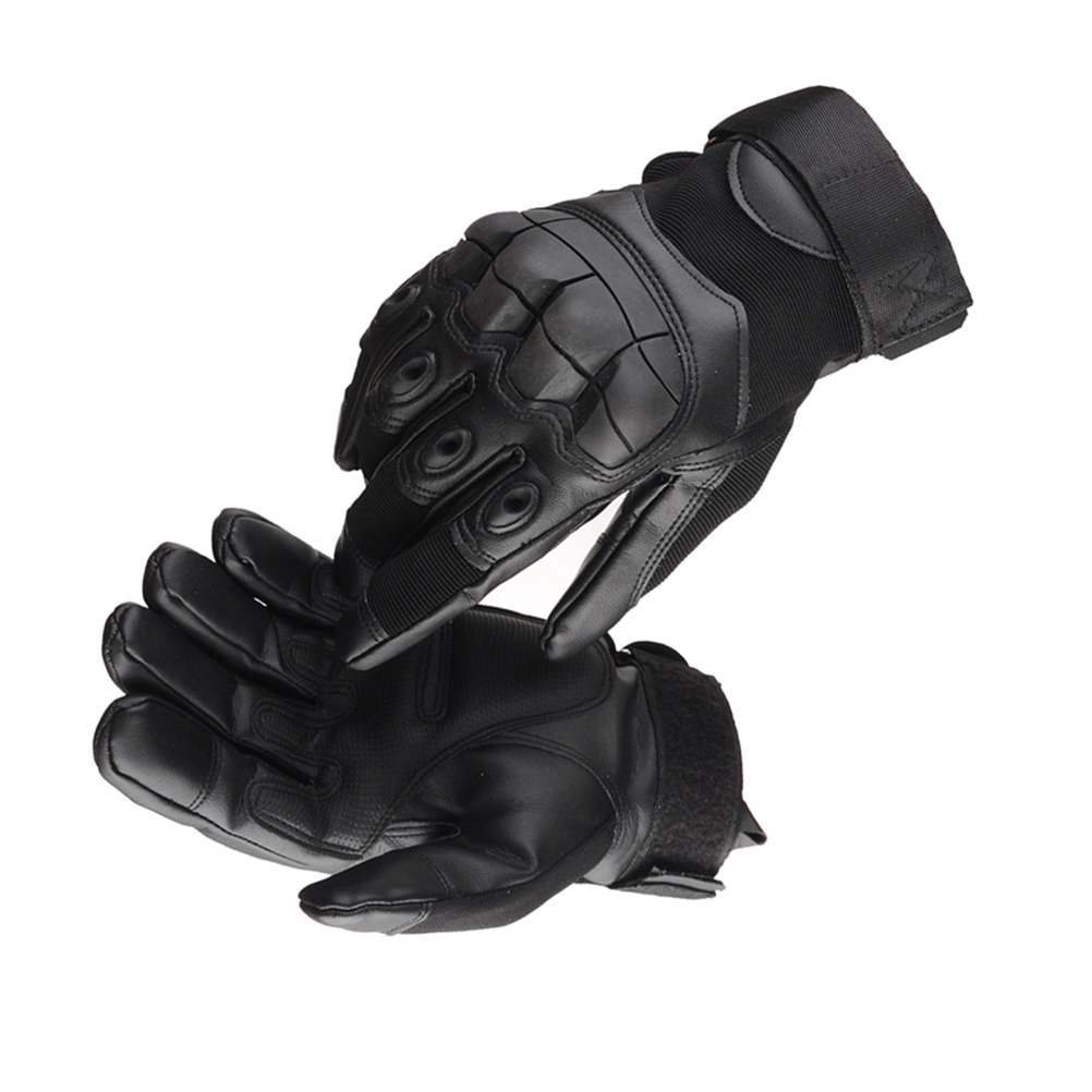Outdoor Gloves Thicken Warm Windproof Gloves Anti-slid Touch Screen Gloves for Driving Cycling Motorcycle Camping (Black, Size L)