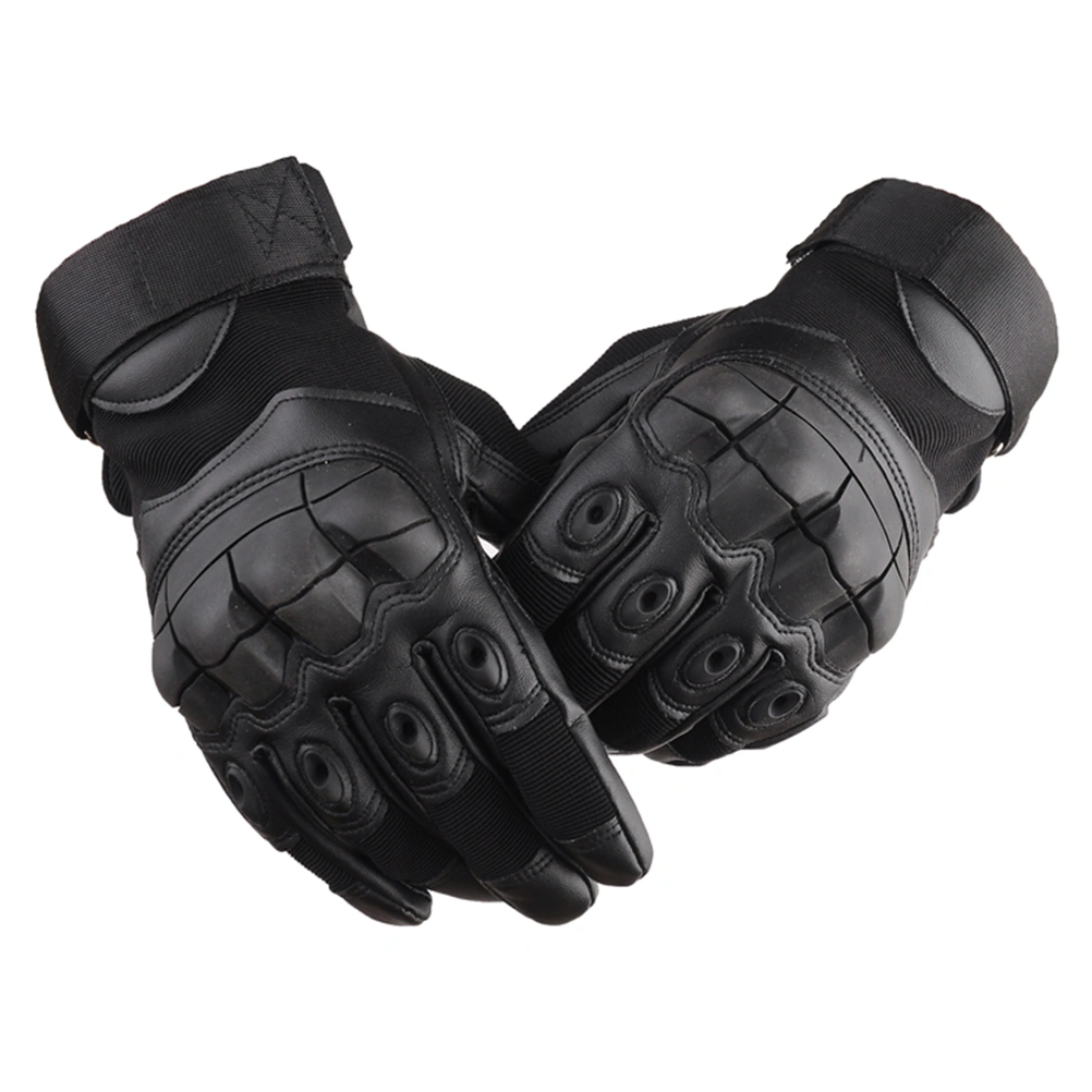 Outdoor Gloves Thicken Warm Windproof Gloves Anti-slid Touch Screen Gloves for Driving Cycling Motorcycle Camping (Black, Size L)