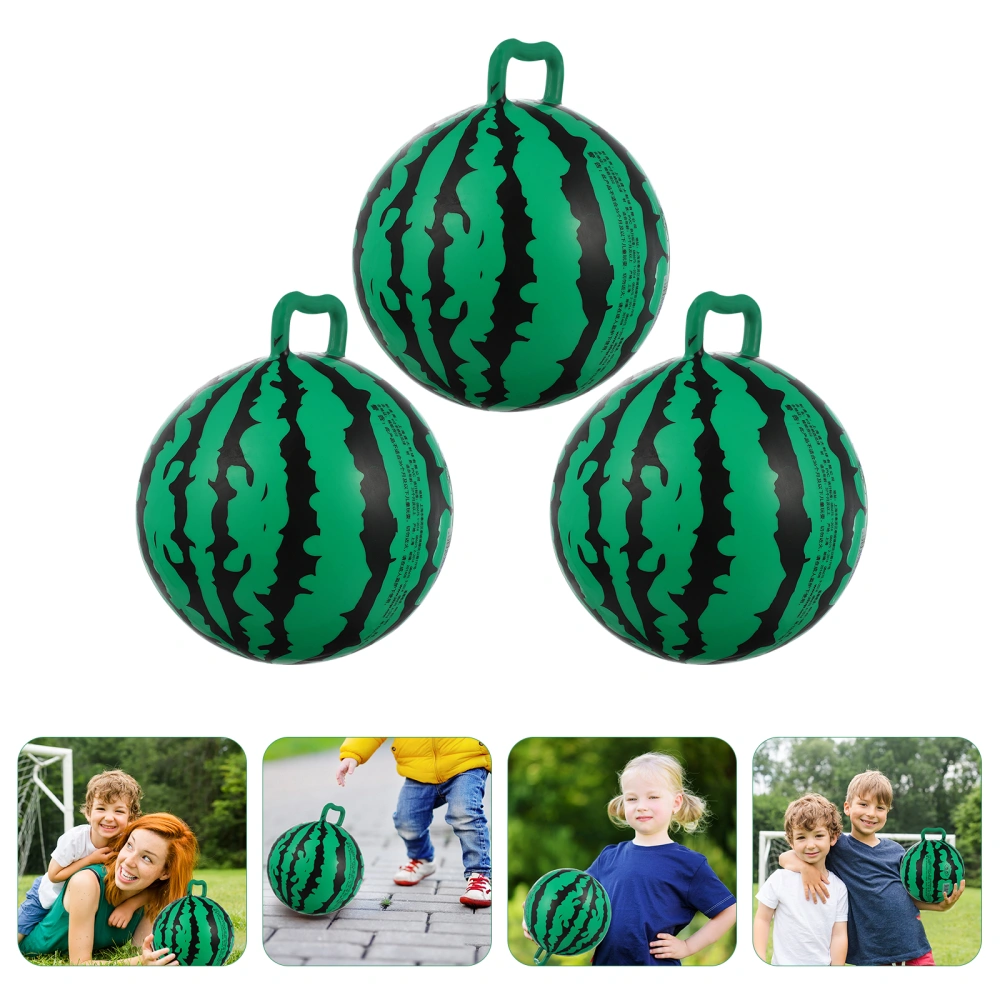 3pcs Kid Watermelon Shaped Ball with Grip Inflatable Ball Toy Children Ball Toy