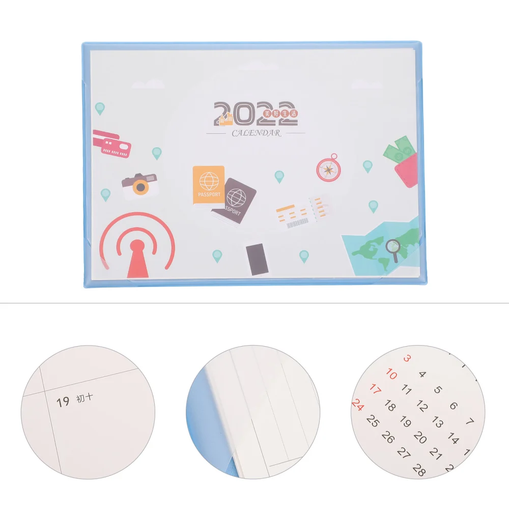 1pc Desktop 2022 Calendar Indoor Use Schedule Note Calendar Desktop Calendar